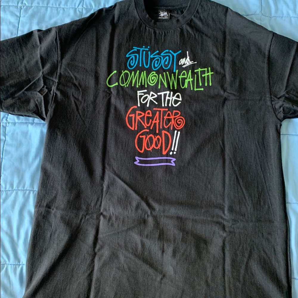 Stussy Commonwealth Used Tee Shirt Black Men’s XL